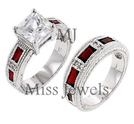 *SIZE 9**SIMULATED RUBY & DIAMOND WEDDING AND ENGAGEMENT RING**THE ULTIMATE**